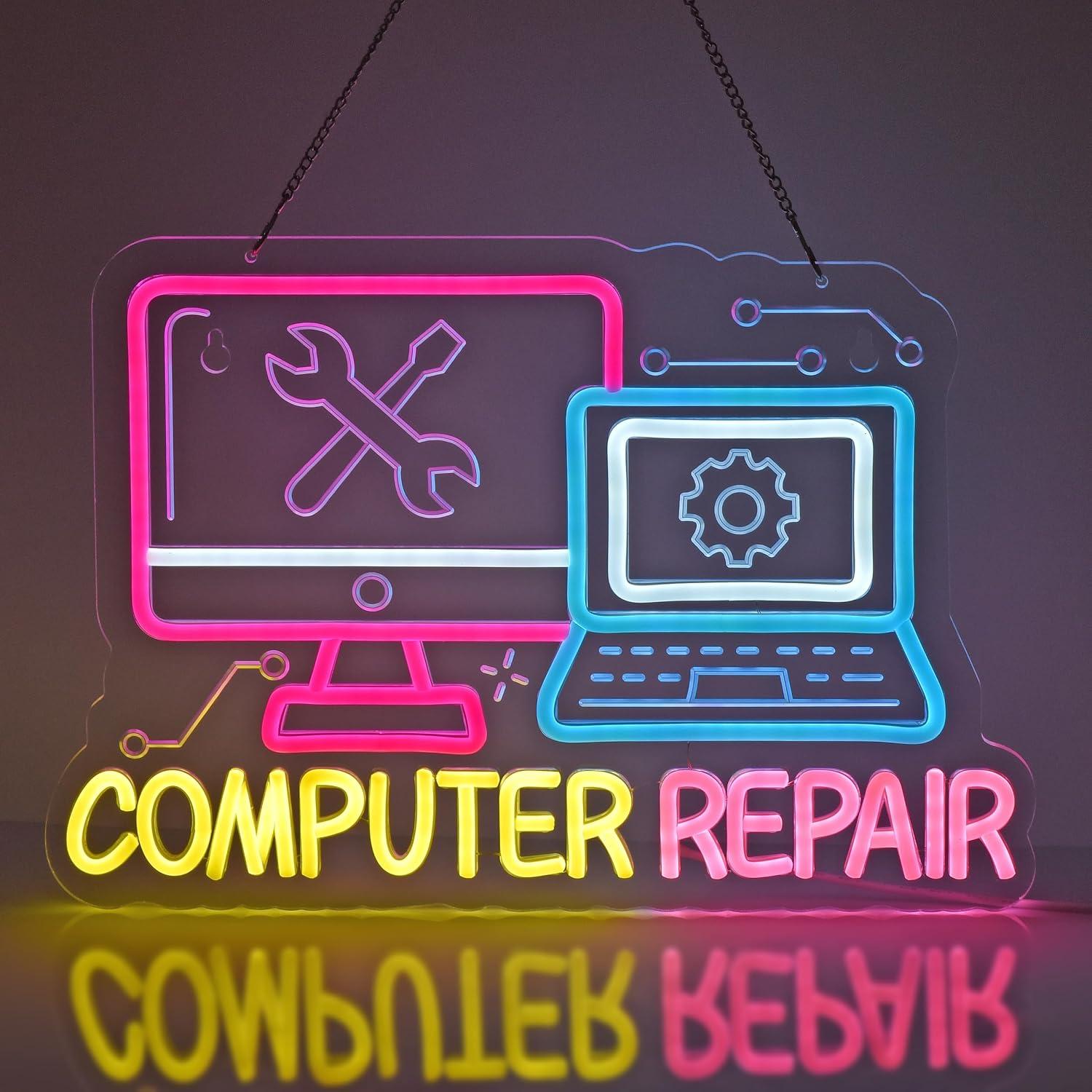 Electronics Repair Store - لافتة نيون لإصلاح الكمبيوتر، أضواء LED