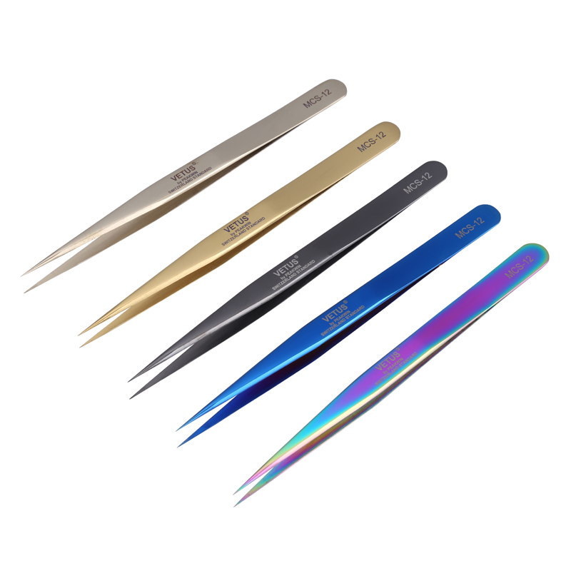الأصلي Vetus MCS-12 الدقة ملاق - مراجعة Smd Tweezer Set وسعره