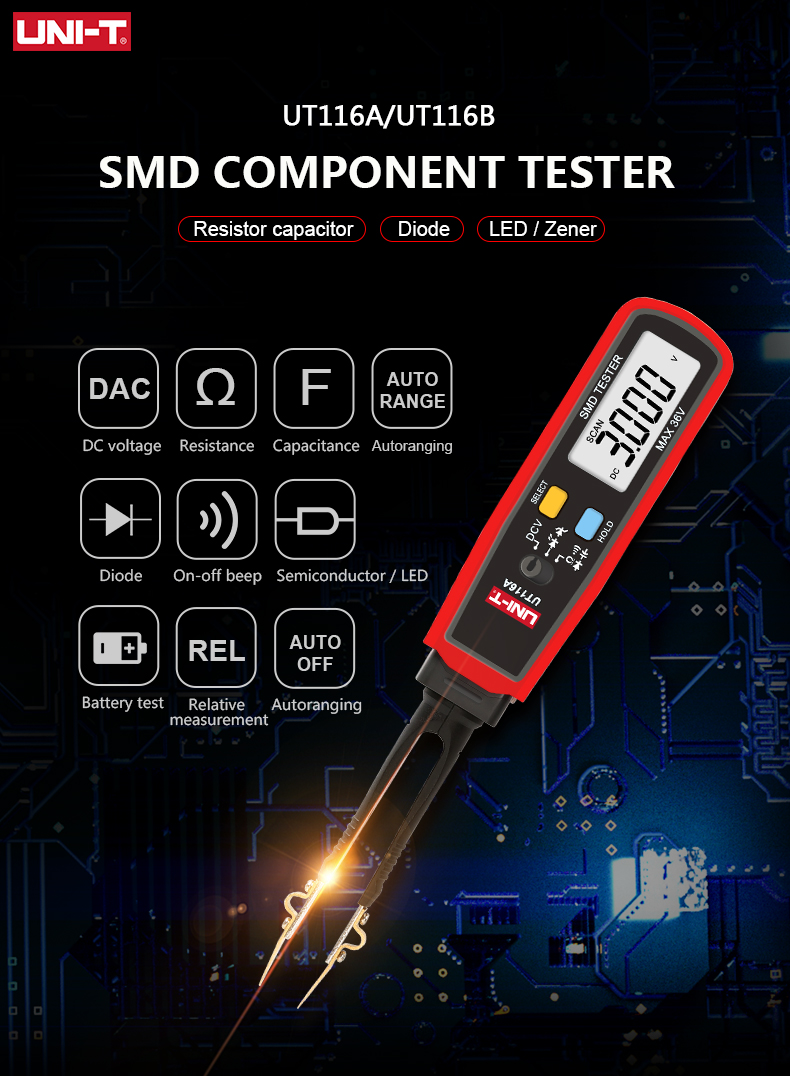 مقياس رقمي متعدد الوظائف UT116 - مراجعة Smd Tweezer Set وسعره